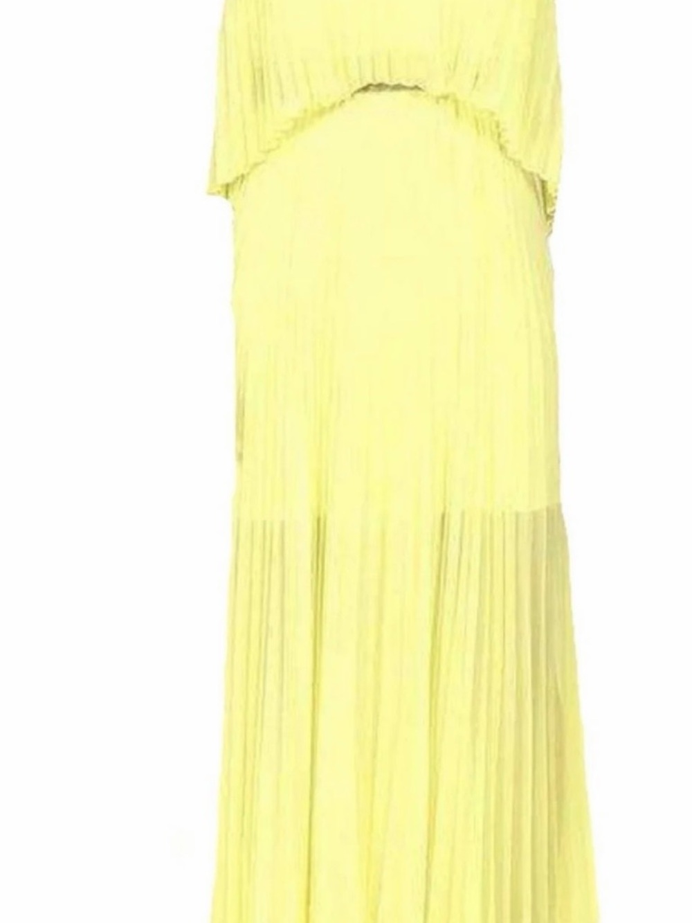 BCBGMaxAzria Lemon Yellow Pleated Maxi Dress